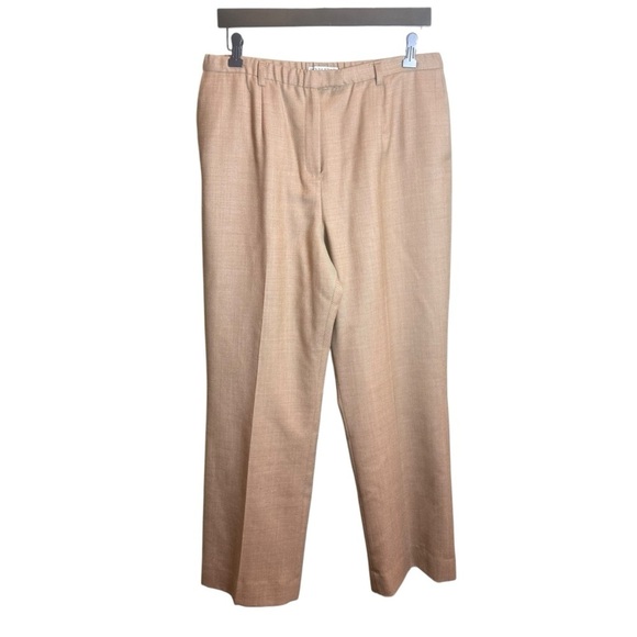 Pendleton Womens Size 14 Khaki Virgin Wool Pleated Lined Dress Trousers office - Picture 2 of 14